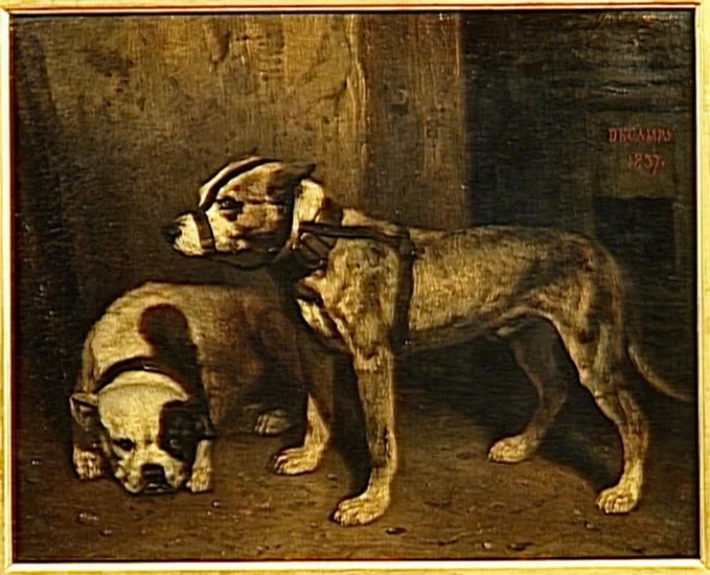 Alexandre - Gabriel Decamps, Bulldog e Scottish Terrier, Museo del Louvre, Parigi